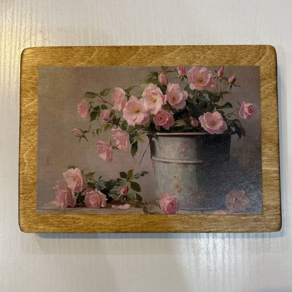 Pink Flowers Bucket 5x7