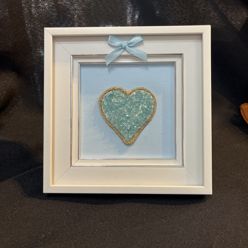 Beach Glass; Crushed Blue Glass Heart