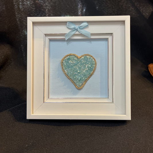 Beach Glass; Crushed Blue Glass Heart