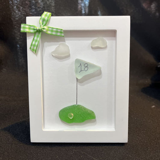 Beach Glass; Sm White Frame, Golf