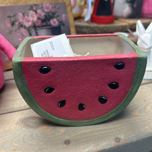 WATERMELON SLICE CERAMIC PLANTER