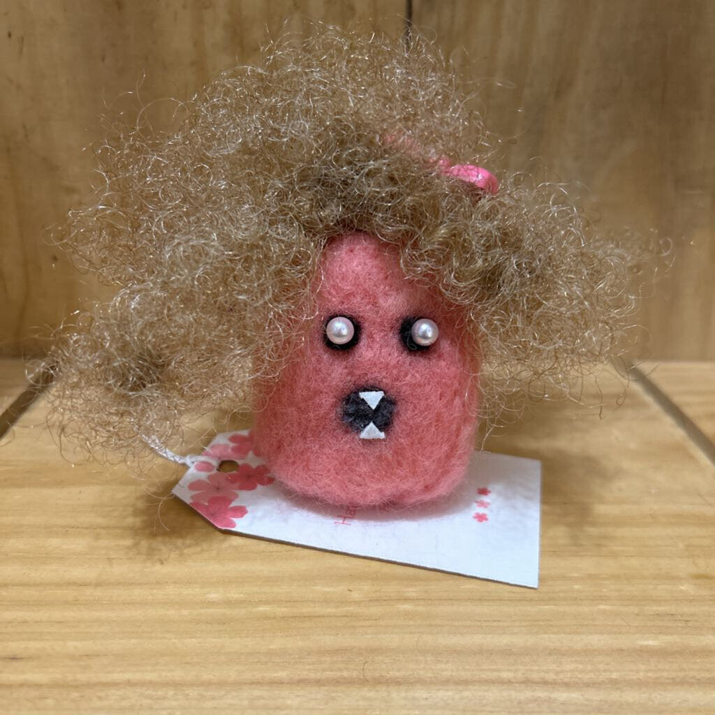 Pink Monster With Crazy Blond Hair