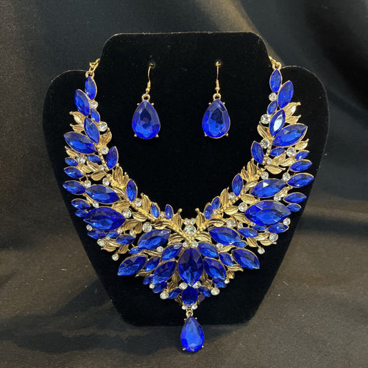 Titanic necklace set (blue/gold)