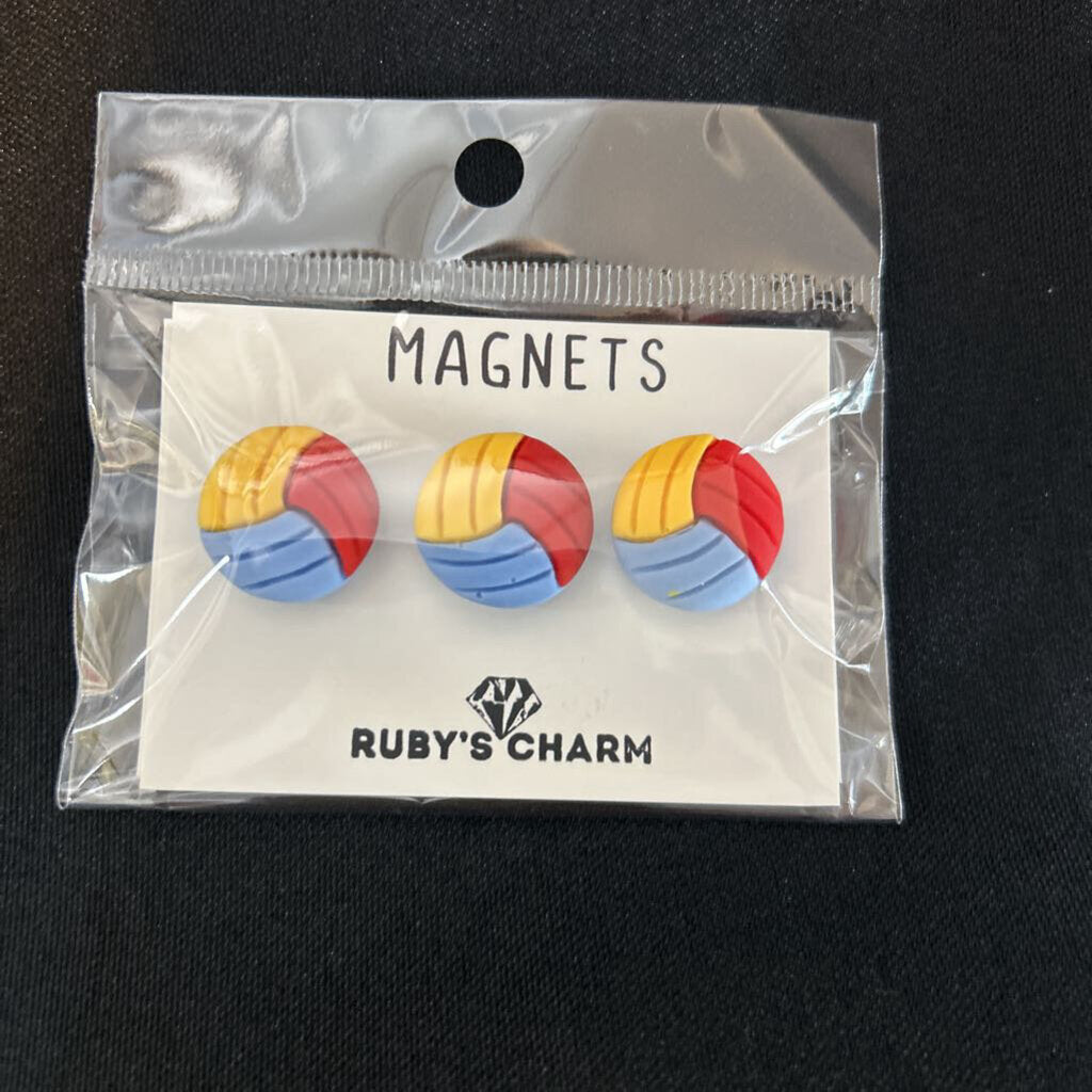 Magnet, Volleyball, muli color, set of 3