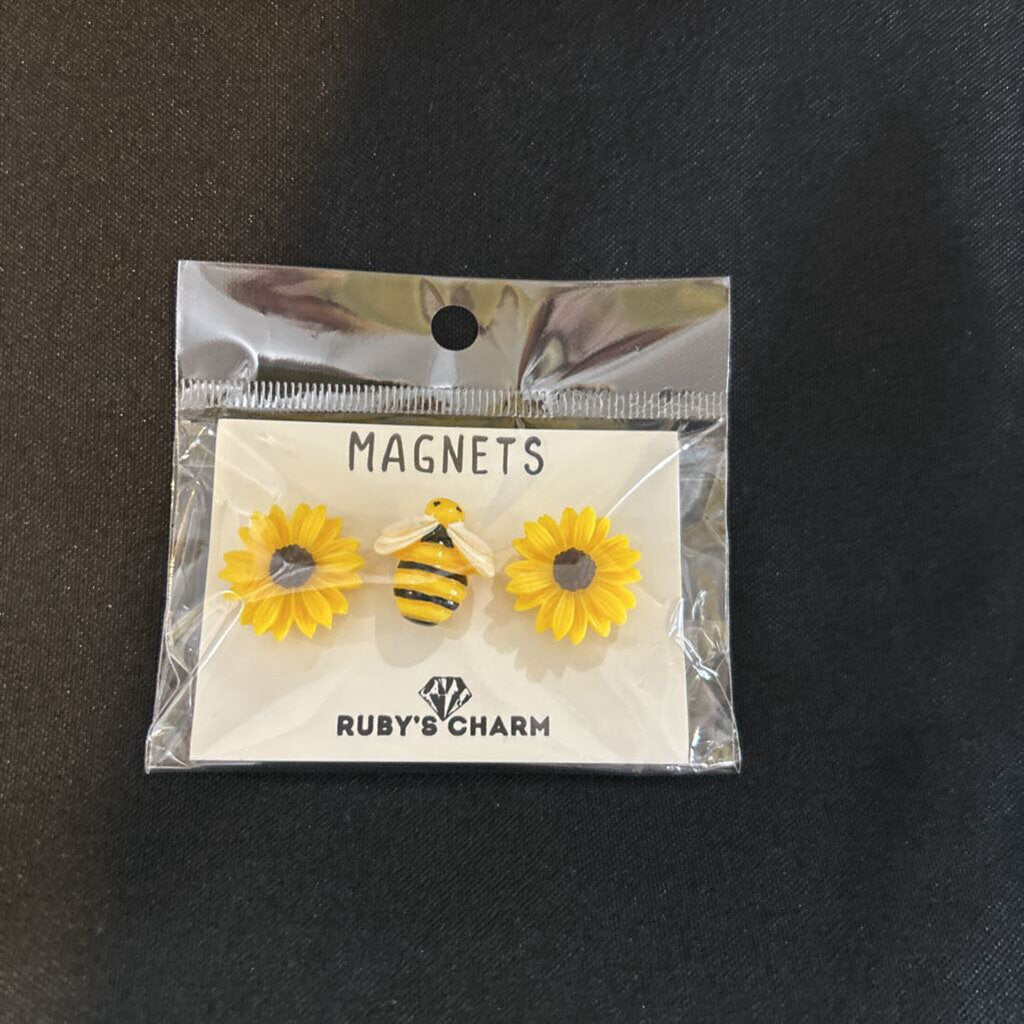 Magnet, Sunflower, Bee, set of 3