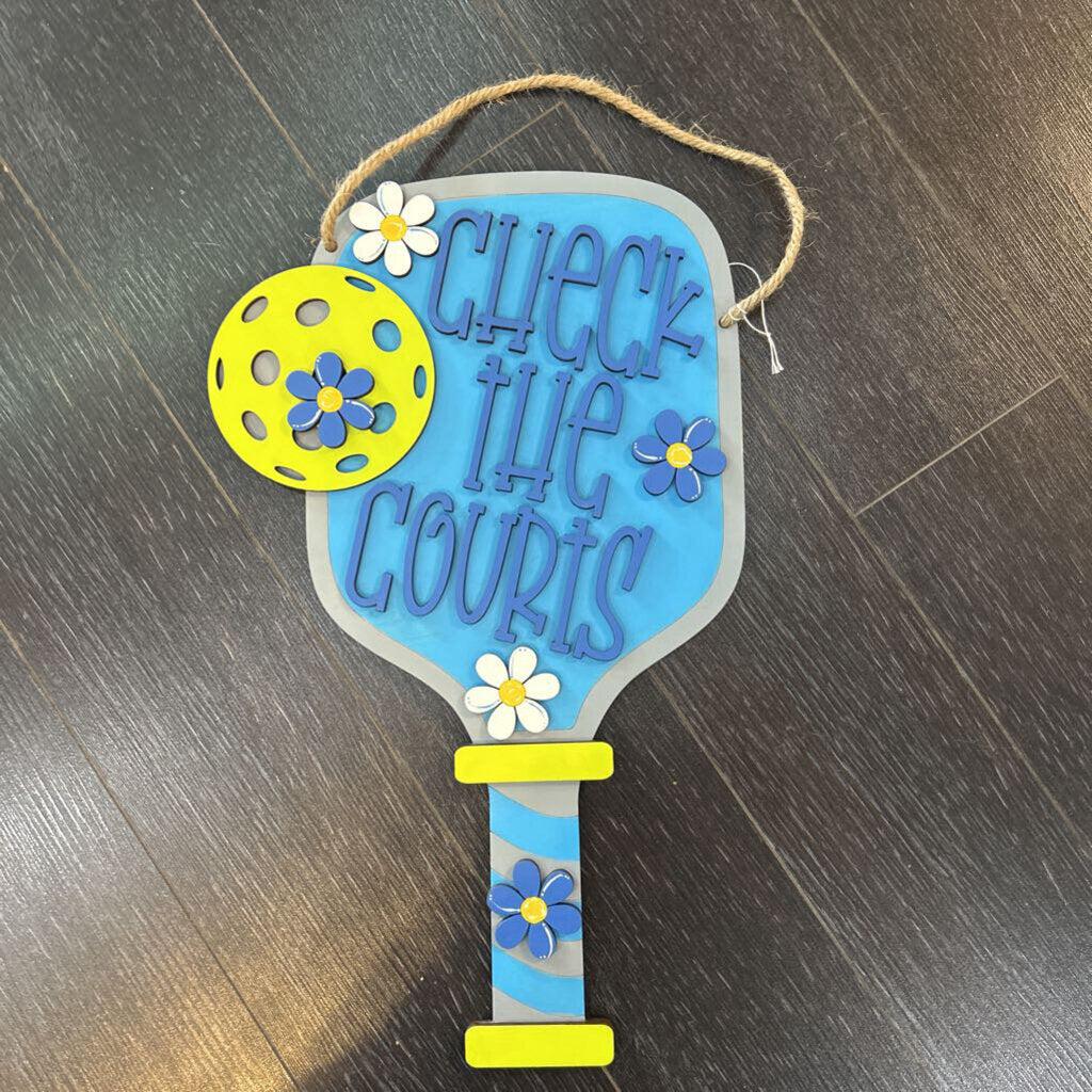 Check the Court - Pickleball Door Hanger