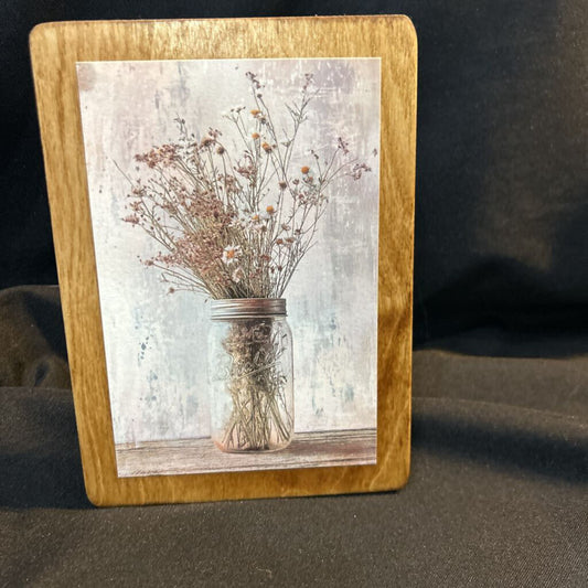 5x7 Jar Straw Flowers