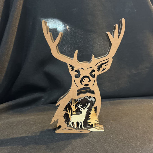 Buck Head Layered 3D Decor