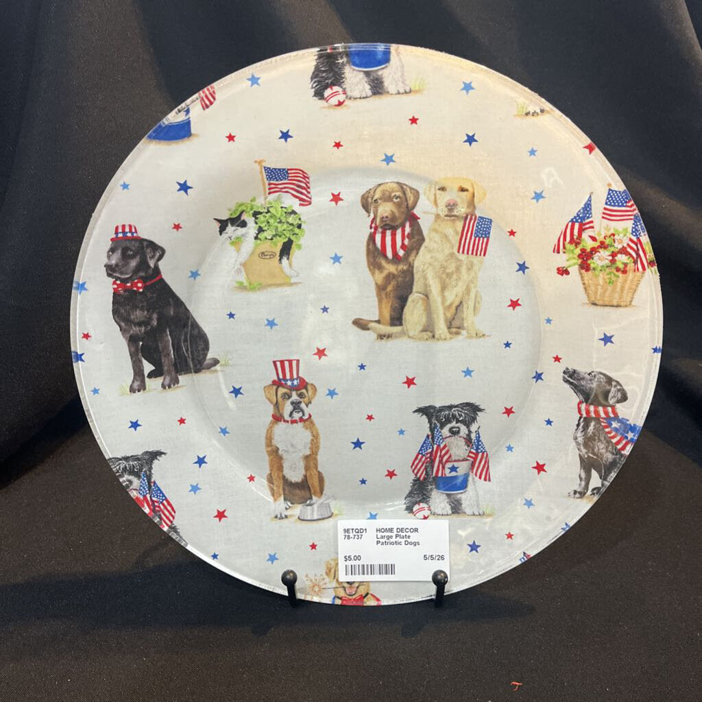 Large Plate Patriotic Dogs