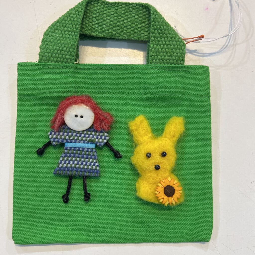 Red Head Girl w/ Rabbit Tote