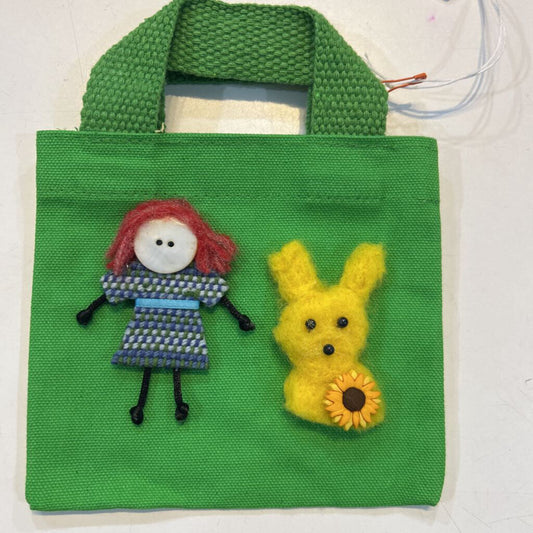 Red Head Girl w/ Rabbit Tote