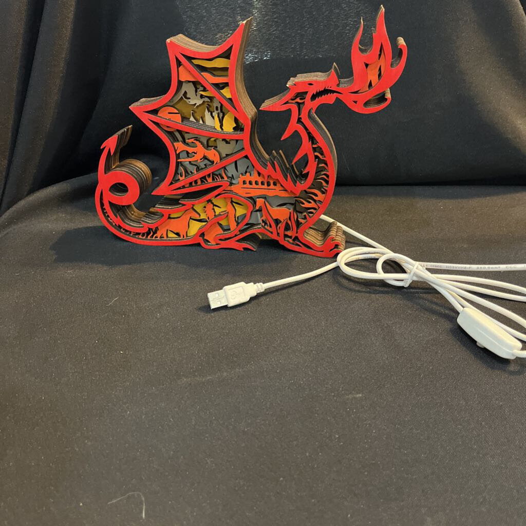 Dragon Layered 3D Decor - Lighted