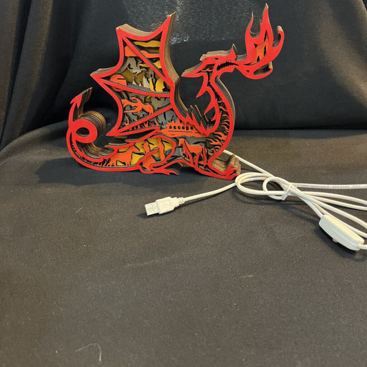 Dragon Layered 3D Decor - Lighted