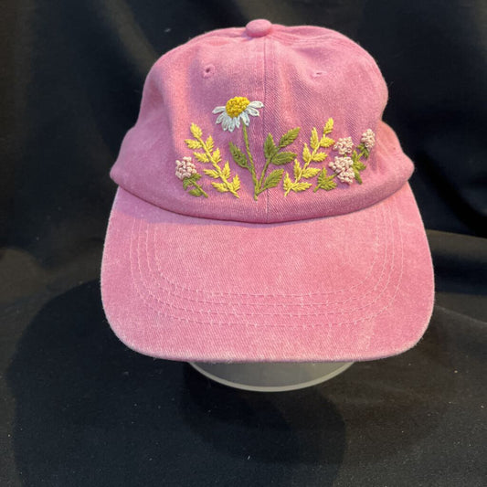 Pink Denim (3 flowers, 2 olive branches in a row)