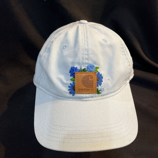Blue Carhartt (blue flowers around front logo)