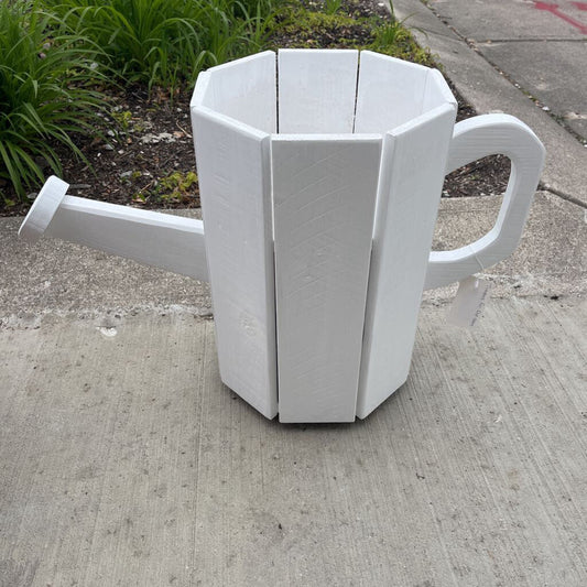 Cedar Watering Can White (treated for outdoors)