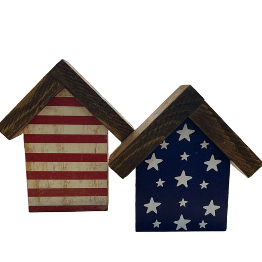 Patriotic House Set of 2 ( stripes 1 and stars 1)