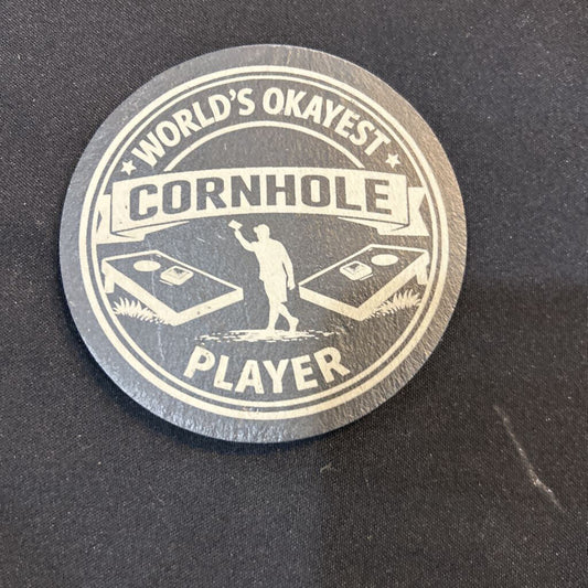 Worlds Okayest Cornhole Player Coasters