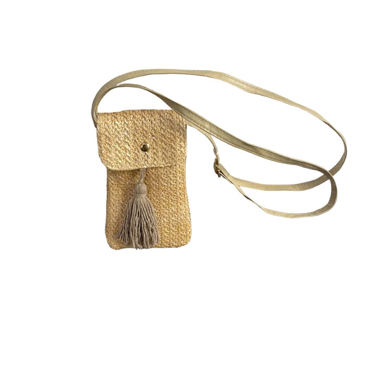 Cell Phone Pouch (Beige w/tassels)