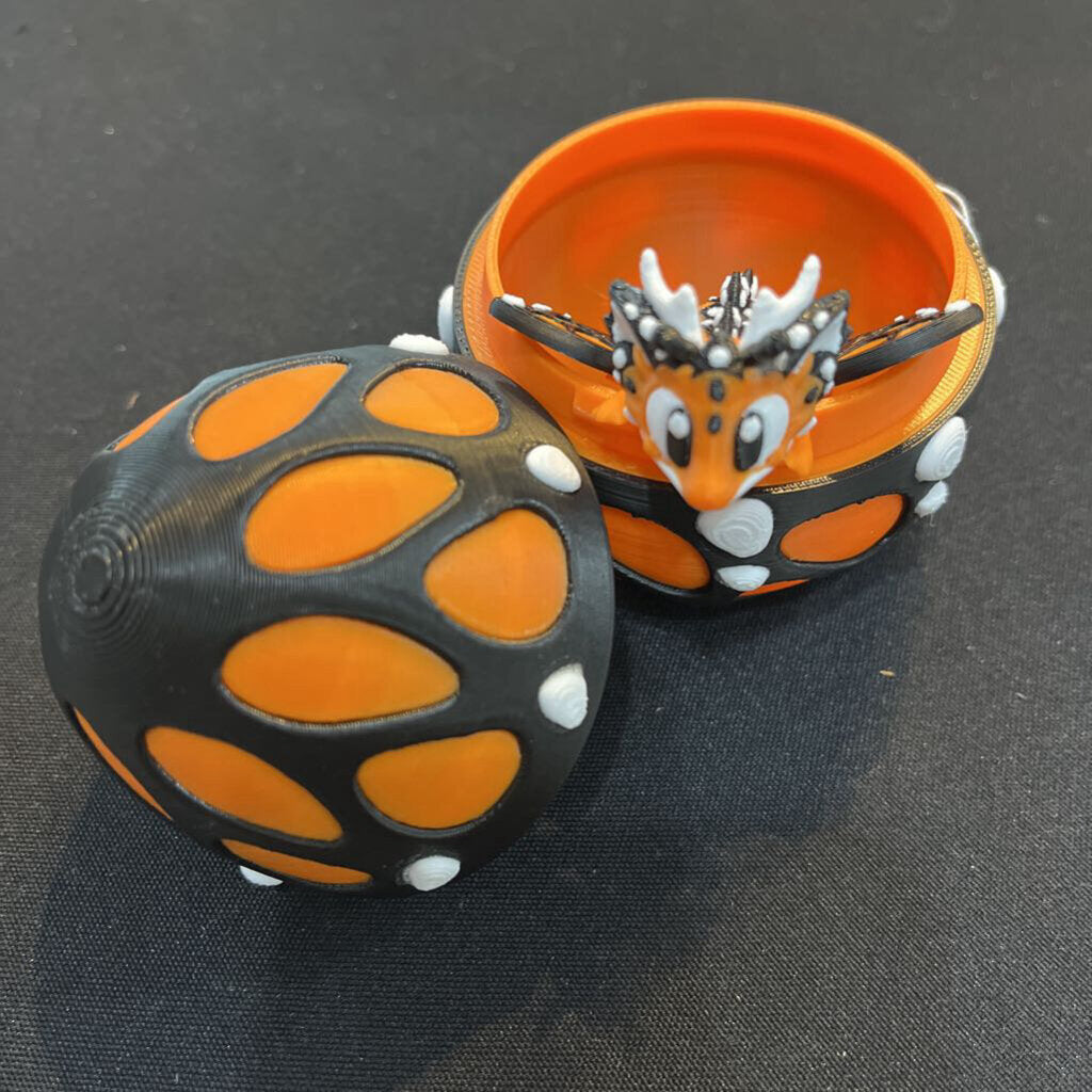 Butterfly Egg & Dragon (oragon/black/white)