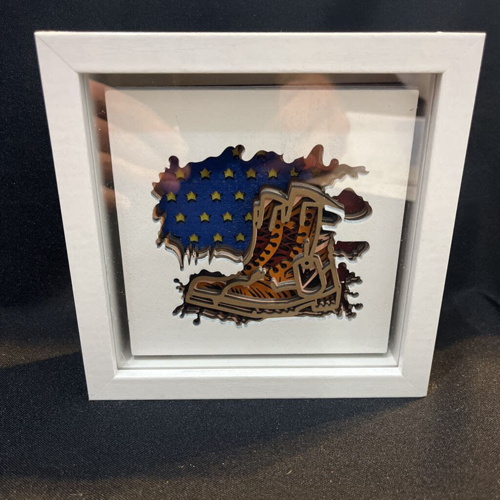 Military Shadowbox (deep white frame)