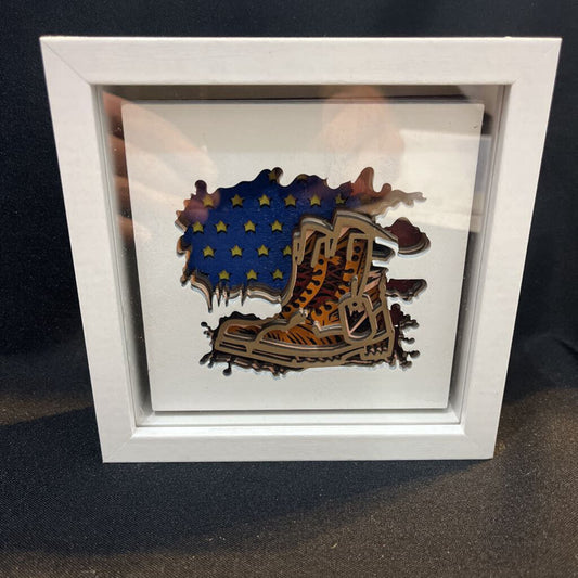 Military Shadowbox (deep white frame)