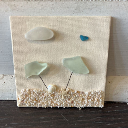Tan magnet, beach umbrellas (tan)