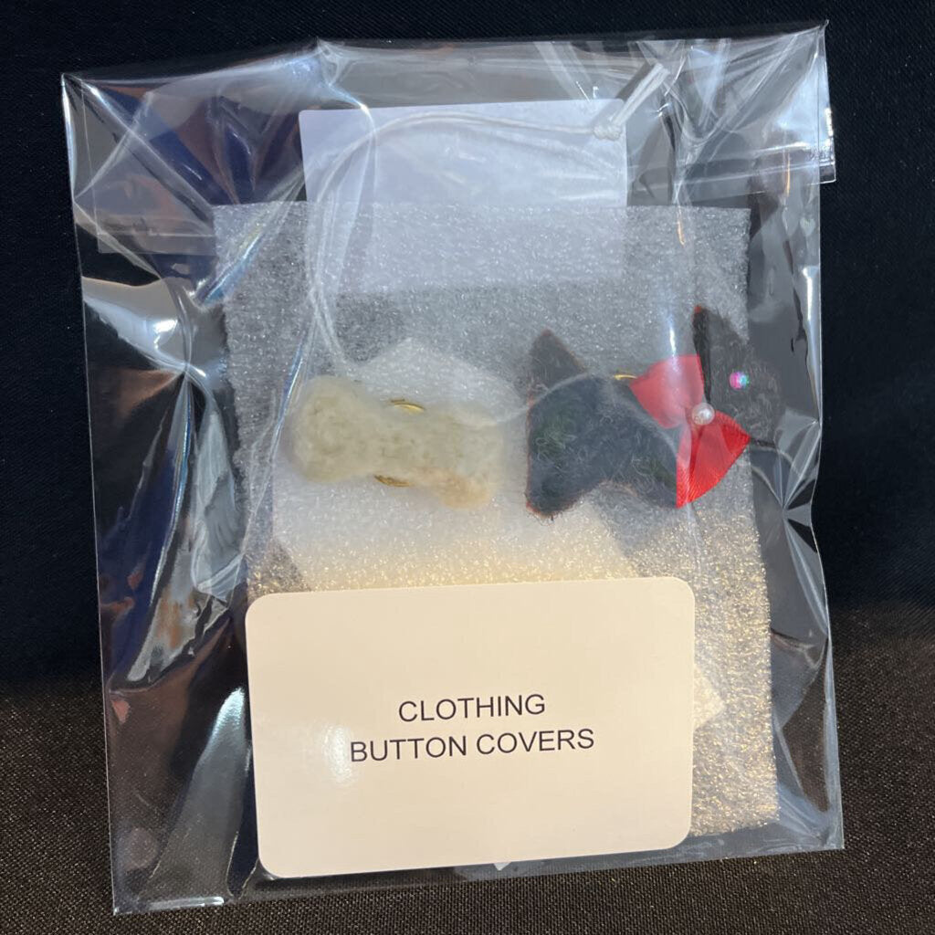 Clothing Button Covers (dog & bone)