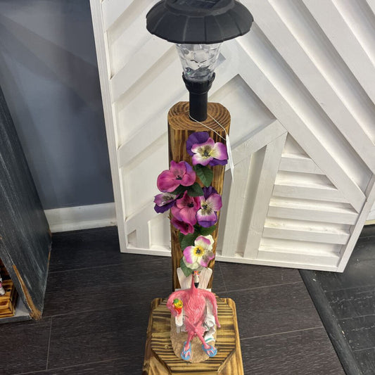Flamingo in Chair Solar Light