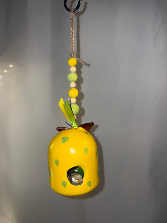 Yellow Domed Ceramic Bird House
