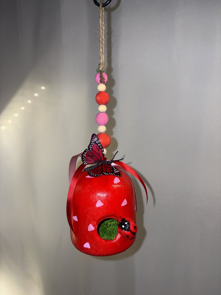 Red Domed Ceramic Bird House