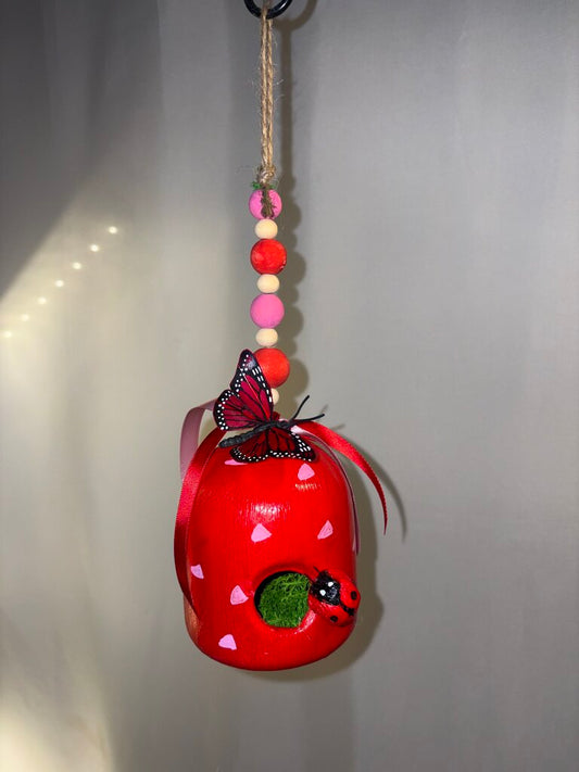 Red Domed Ceramic Bird House