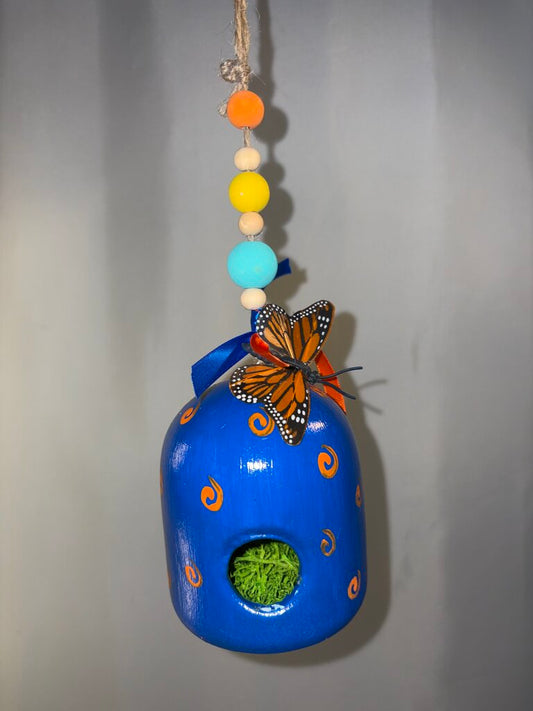 Blue Domed Ceramic Bird House