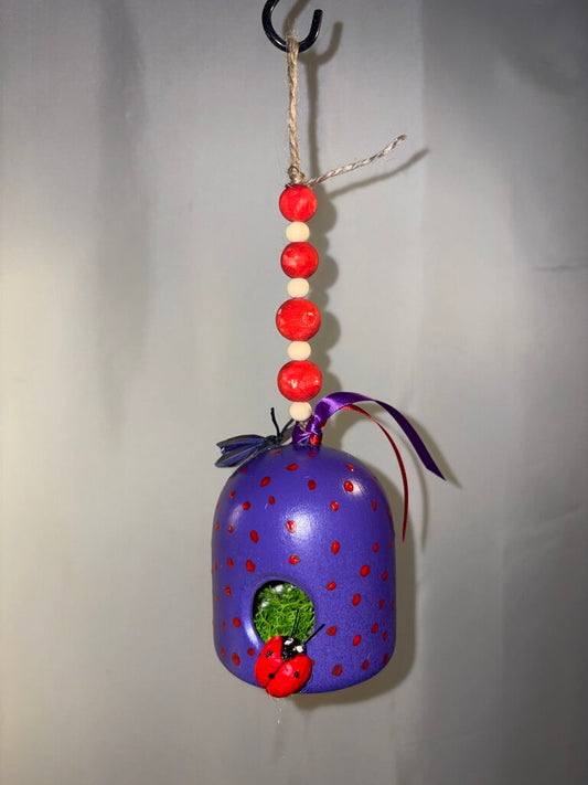 Purple Domed Ceramic Bird House