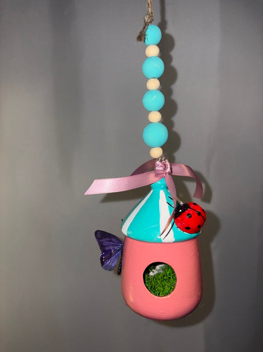Cotton Candy Ceramic Bird House