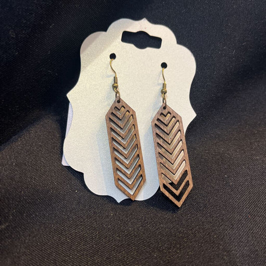 Wood Chevron Earring