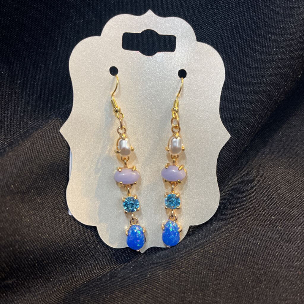 Blue & Opal Drop Earring