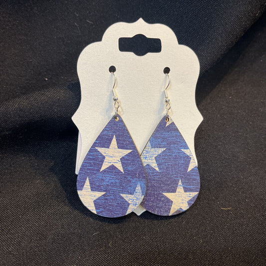 4th of July Star Teardrop Earring