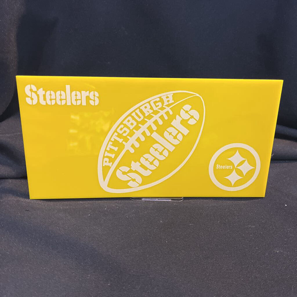Pittsburg Steelers Yellow Acrylic Sign (yellow,5x10)