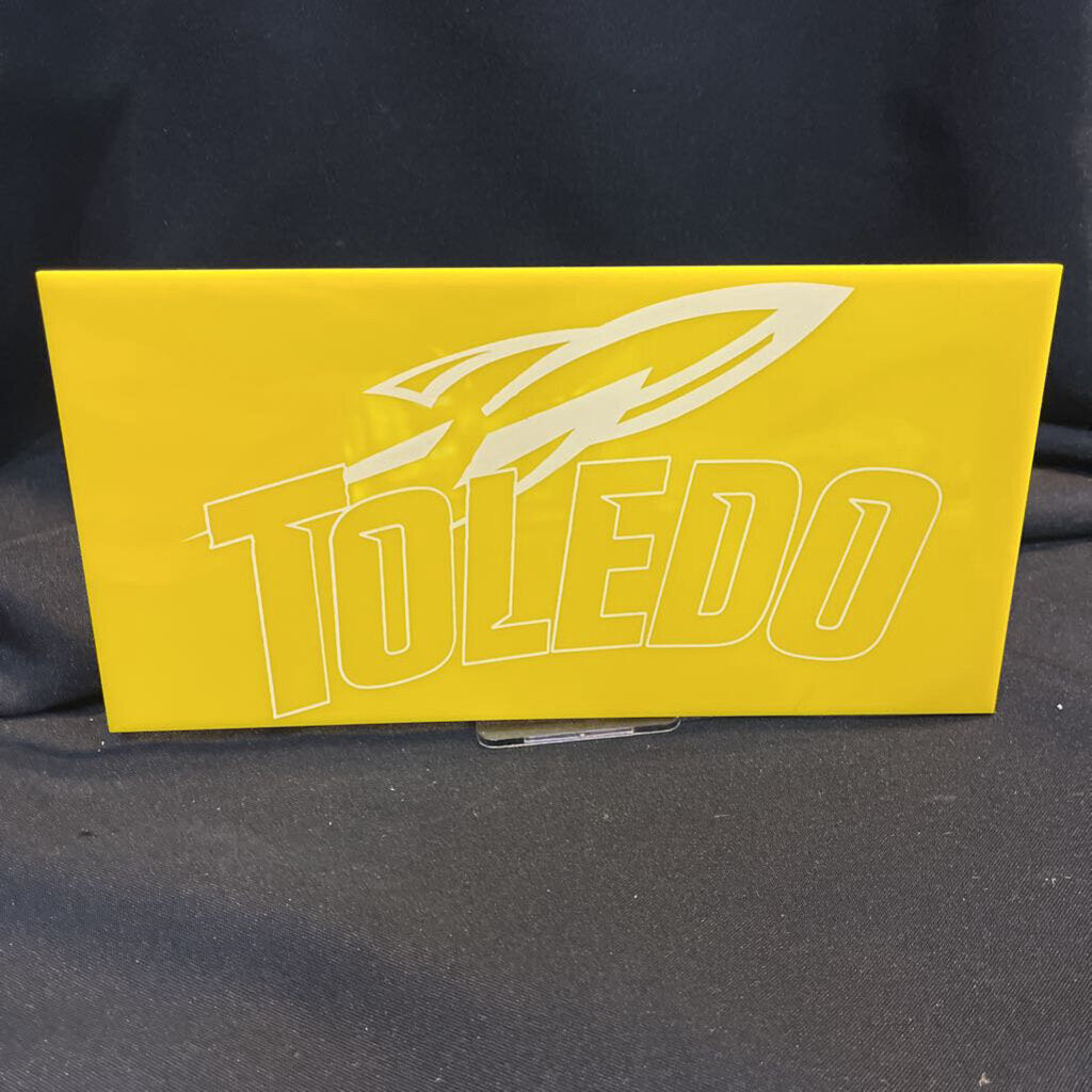 Toledo Rockets Yellow Acrylic Sign (yellow, 5x10)
