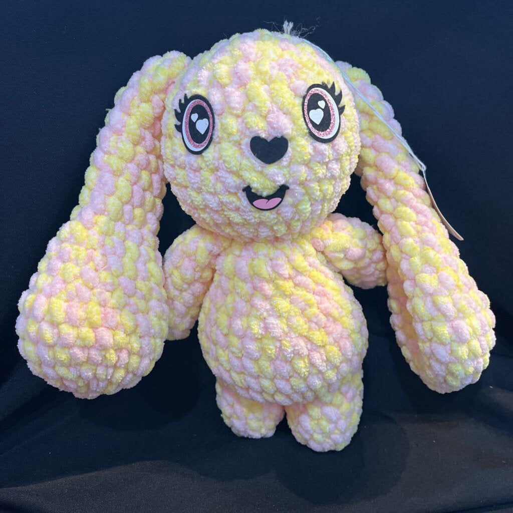 Crochet yellow/pink XL bunny