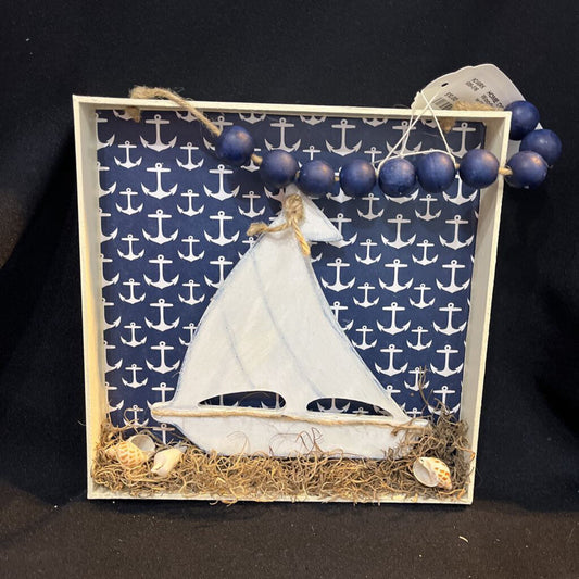 Wooden Box w/Sailboat inside