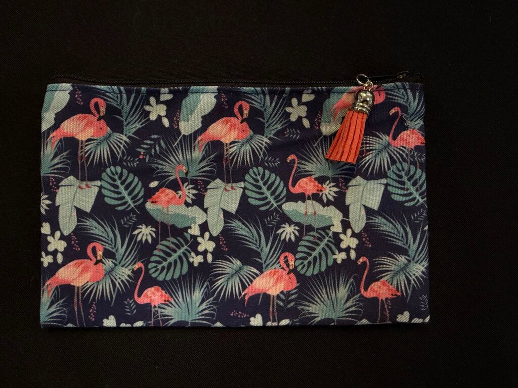 Blue Flamingo Zipper Pouch