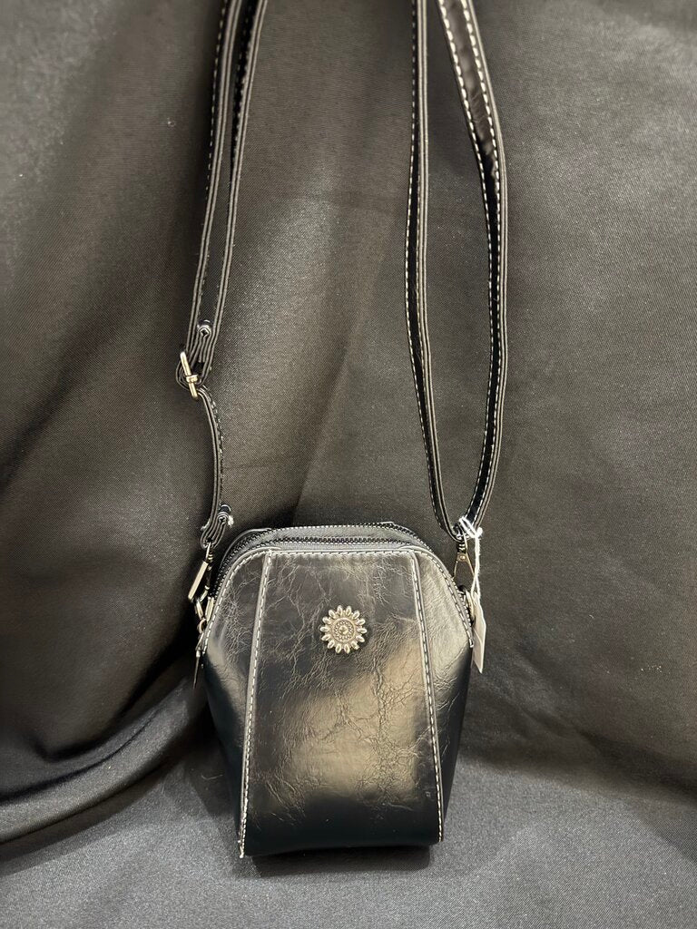 Black Double Zipper Pouch