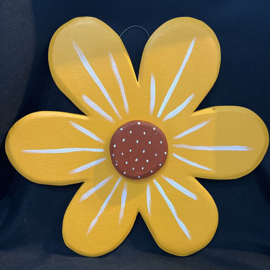 Wood Flower 12" yellow