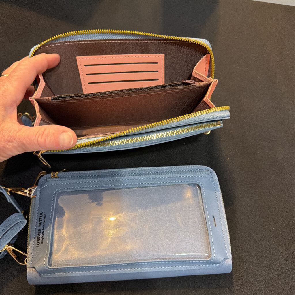 Wallet with Cell Phone Case Blue