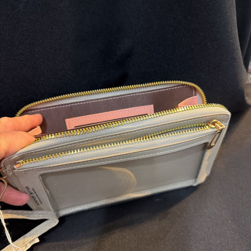 Wallet with Cell Phone Case Grey