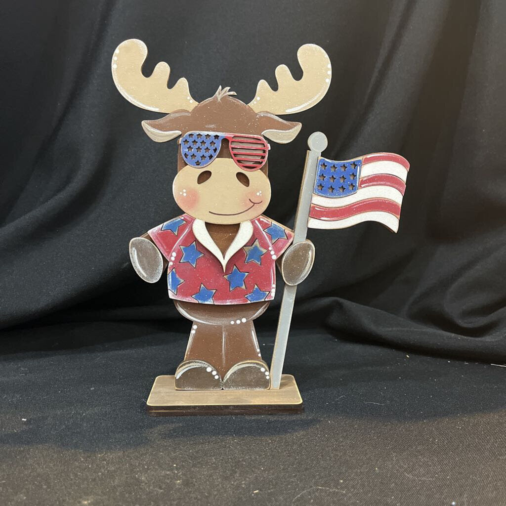 Patriotic Moose USA Flag