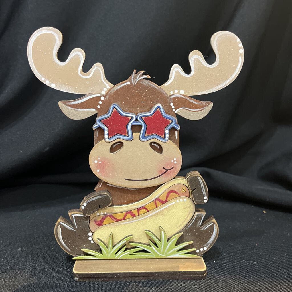Patriotic Moose with Hot Dog