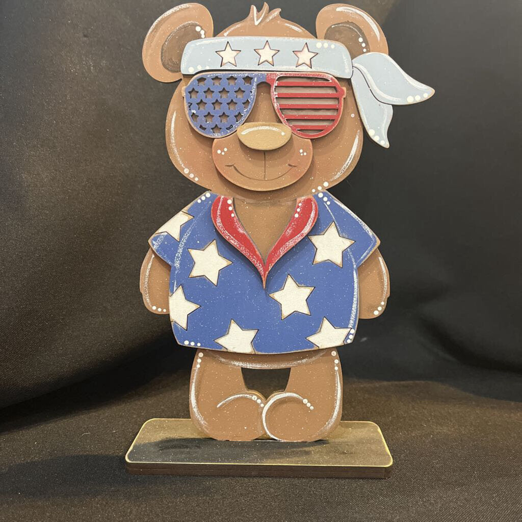 Patriotic Bear w/glasses